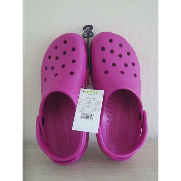 Crocs 10001-6SV Men's Sz 8 Women's Sz 10 Fuchsia Fun Classic Clogs - Picture 9 of 9